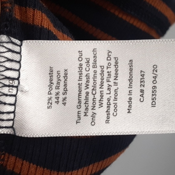 Talbots Bergen Stripe Button Long Sleeve Ribbed Turtle Neck Top - Picture 9 of 11